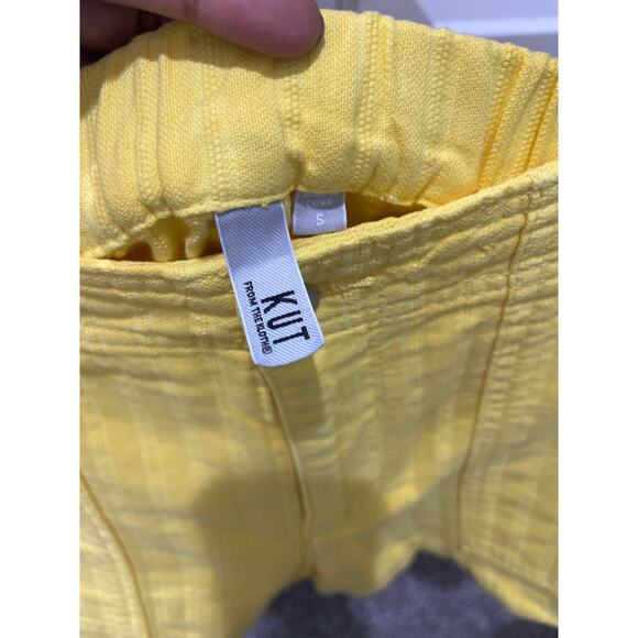 KUT from The Kloth Yellow Cotton & Hemp Shorts Sz S - Picture 2 of 4